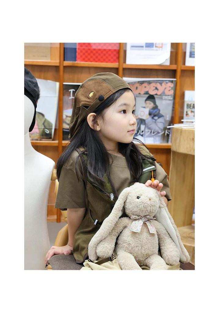 Girls' Summer Retro Japanese Style Hippopotamus Beret - Lightweight Kids' Sun Protection Hat