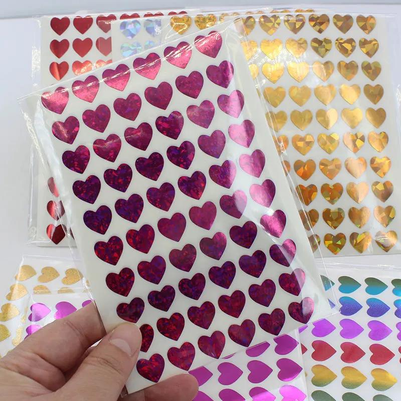 10sheet Glitter Heart Style Sticker for DIY Decor Scrapbook Journal 3MM Mini Heart Stickers Teacher Reward Envelope Seal Sticker