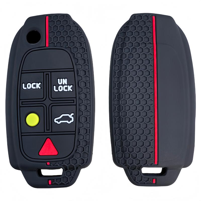 Silicone Car Key Cover Case For Volvo Xc70 Xc90 S60 S70 S80 V70 2004- Key Chain Holder Protector