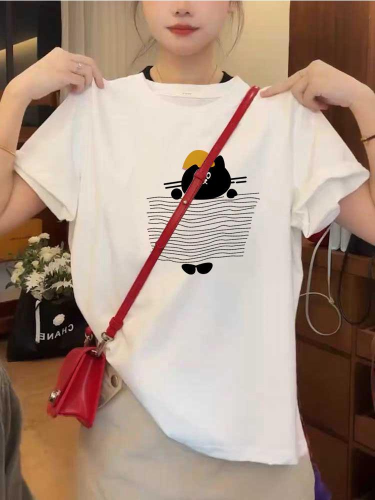 2026 Women's Fashionable Pure Cotton Short-Sleeve T-Shirt: Casual, Versatile, Stylish Summer Top