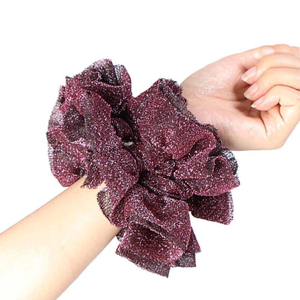 Golden Velvet Elastic Shiny Velvet Fabric Hair Ring Fabric Art Elastic Rubber Bands  Hair