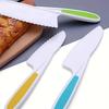 Kitchen Safety Non-Hand Cutting Plastic Fruit Vegetable Knife Set Saw-Toothed Cake Knife Easy to Use for All Ages