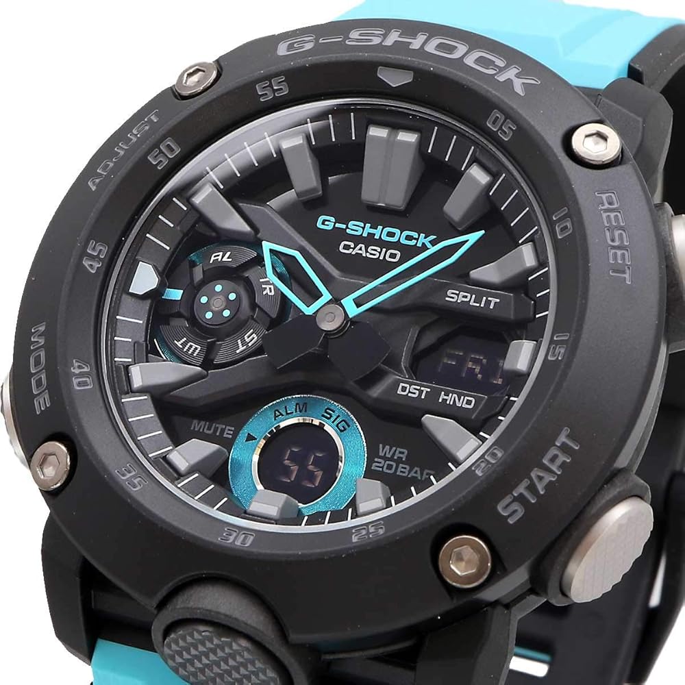 Casio G-Shock GA-2000-1A2 Men's Watch Blue Carbon Core Guard Structure