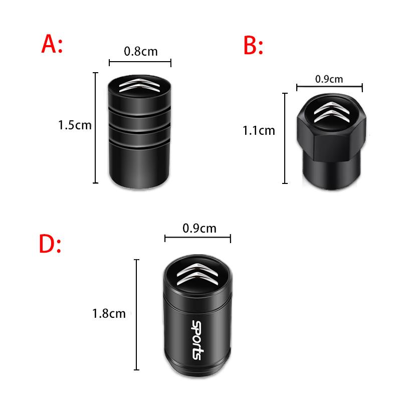 4 Stück Styling Rad Reifenventil Luftventilkappe Staubschutz für Citroen C8 DS3 C6 C3 Vts C4 Saxo C4L C5 C2 C1 Xsara C3-XR Picasso