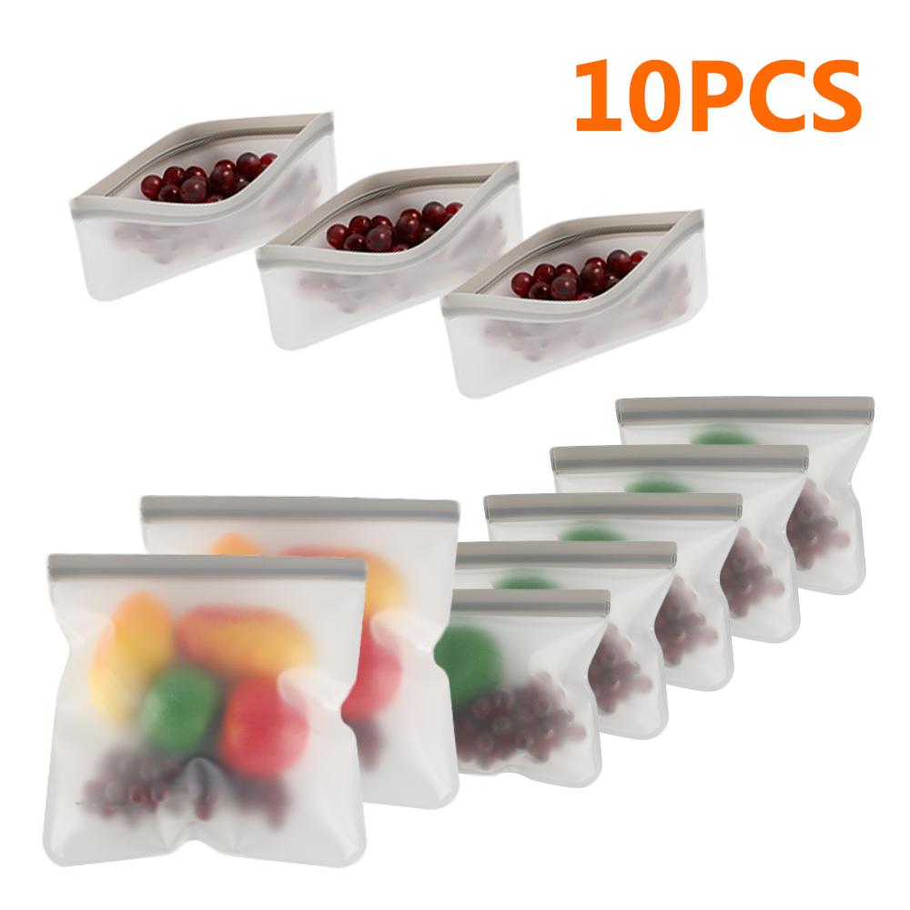 

10/20pcs Reusable Food Storage Bags Leakproof Food Bags Lunch Bag Multipurpose Gallon Freezer Bags for Frozen Meat Vegetables