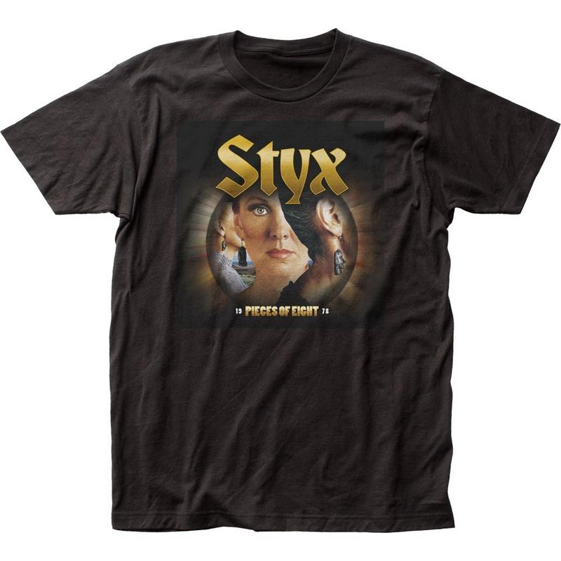

Styx Pieces Of Eight Unisex T-Shirt Music Classic Concert Rock Band Tee New Black XXXL
