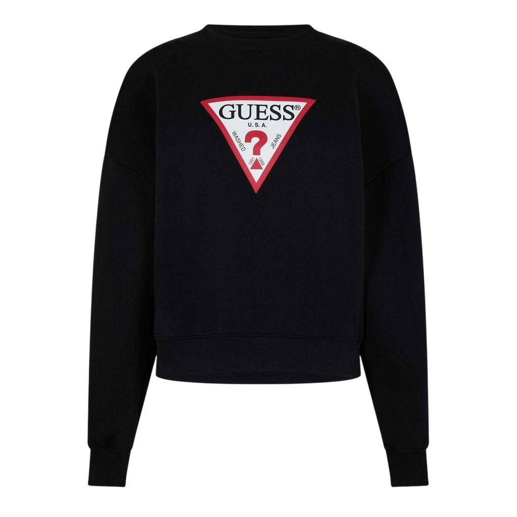 Guess Damen Icon Pullover mit Rundhalsausschnitt, lockere Passform