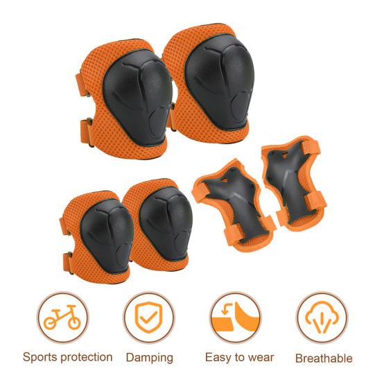 6Pcs/Set Kids Skating Protective Gear Kit with Knee Elbow Pad Wrist Guard Protector Roller Skate Skateboard Scooter Bike Cycling Safety Equipment