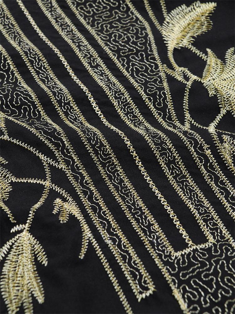EDOLYNSA Золотая вышивка Женское черное платье-кафтан большого размера Домашний халат — фото 9