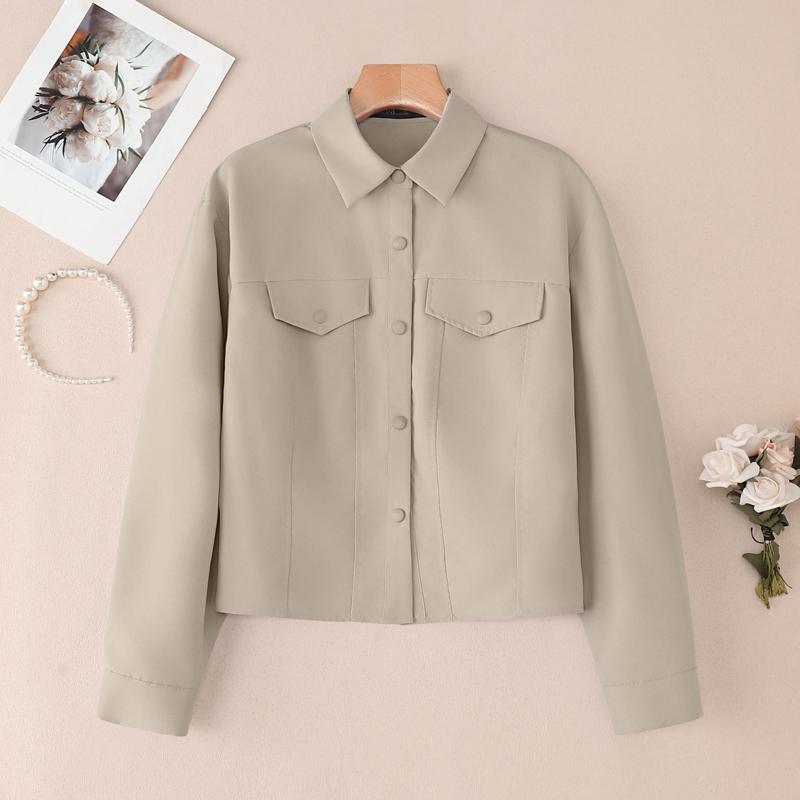 ZANZEA Women Casual Turn Down Collar Long Sleeve Plain Blouse