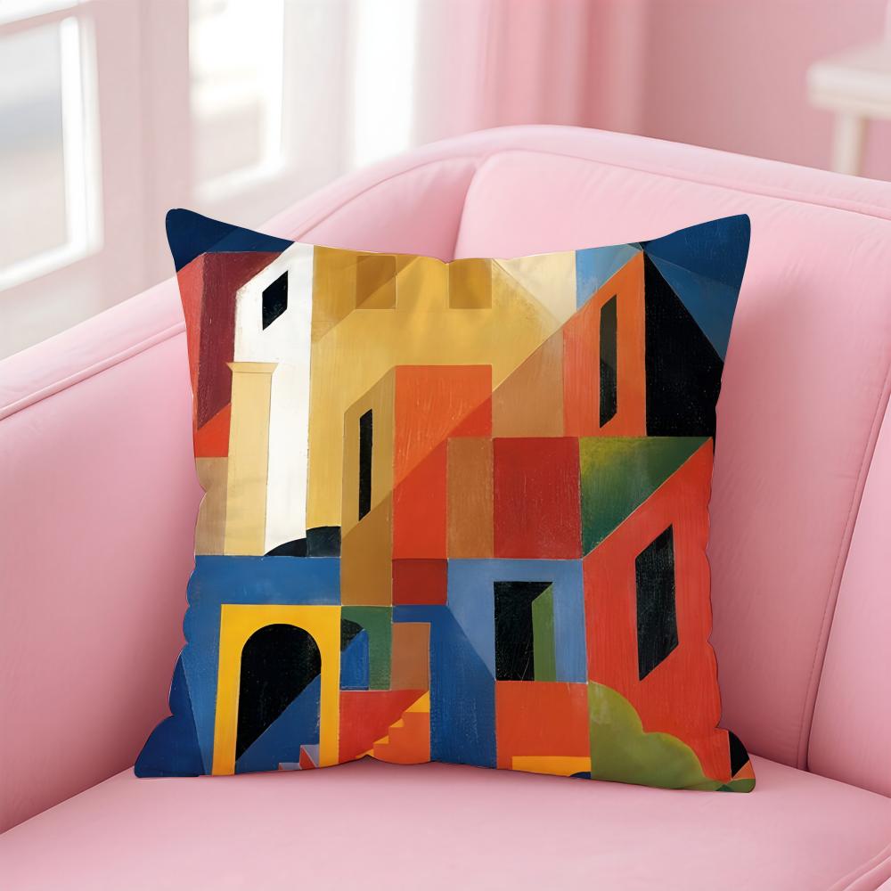 GGeometric Abstract Art Cushion Cover Pillow Case Soft Friendly Fabric  Concealed Zipper