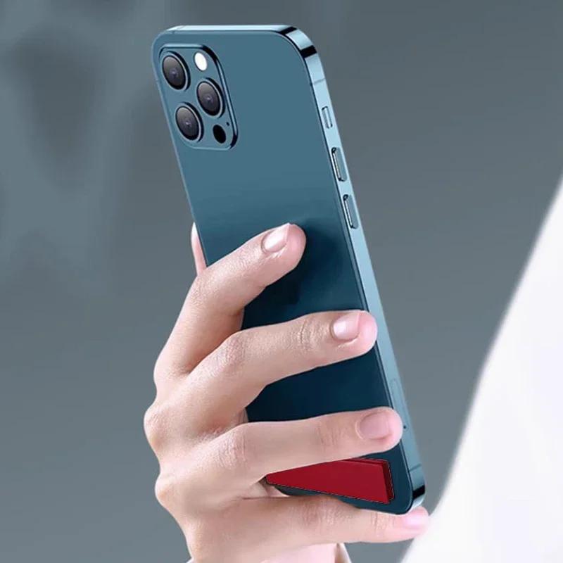 Ultra-thin Metal Desktop Mobile Phone Holder Foldable Bracket Compact and Portable Stand for IPhone 15 Xiaomi Samsung Universal