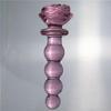 Anal masturbation Glass anal plug pink Four beads pull bead Rose 3.5cm BDSM SM Sex Toys unisex Gay' Anal Expansion Massage Thread