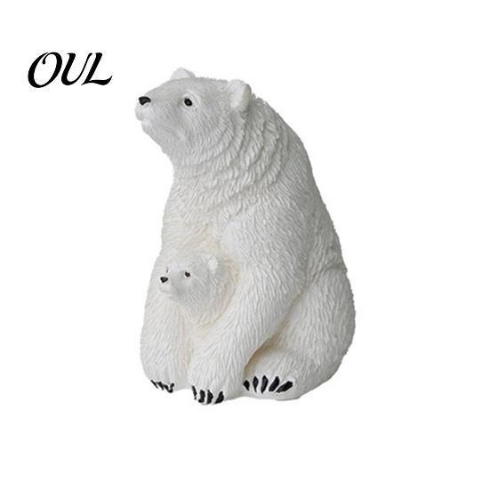 Winter Themed Micro Ornaments Polar Bear Resin Mini Figurines, Mother Baby Miniature for Figurines Succulents Pots Fish Tanks, Waterproof Home