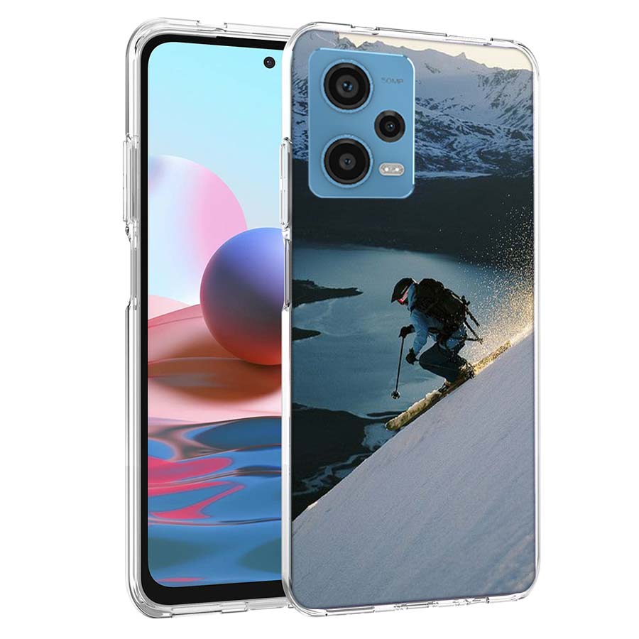 Skiing Snow Snowboard Ski Phone Case For Redmi Note 13 12 14 15 Pro Plus 13R 11 11T 11E 11S 10 Pro 10S 9 9S Cover Cell Clear TPU