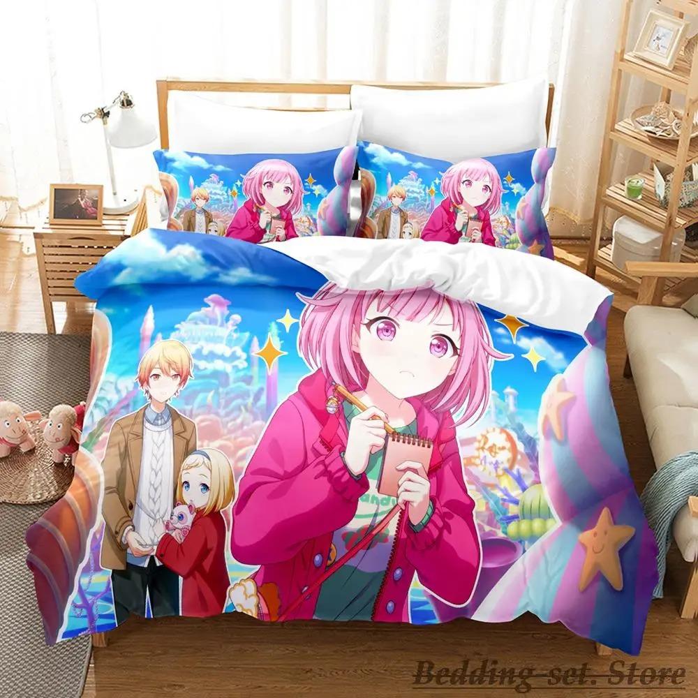 New Wonderlands x Showtime Anime Girls Bedding Set Single Twin Full Queen King Size Duvet Cover for Adult Kid Bedroom