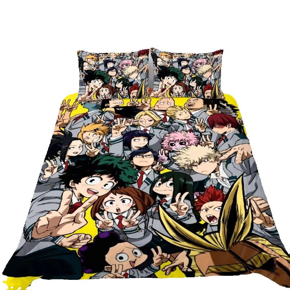 Fashion My Hero Anime Academia Bedding Set Single Twin Full Queen King Size Bed Set Kids Bedroom Duvetcover Sets Bed Sheet Set