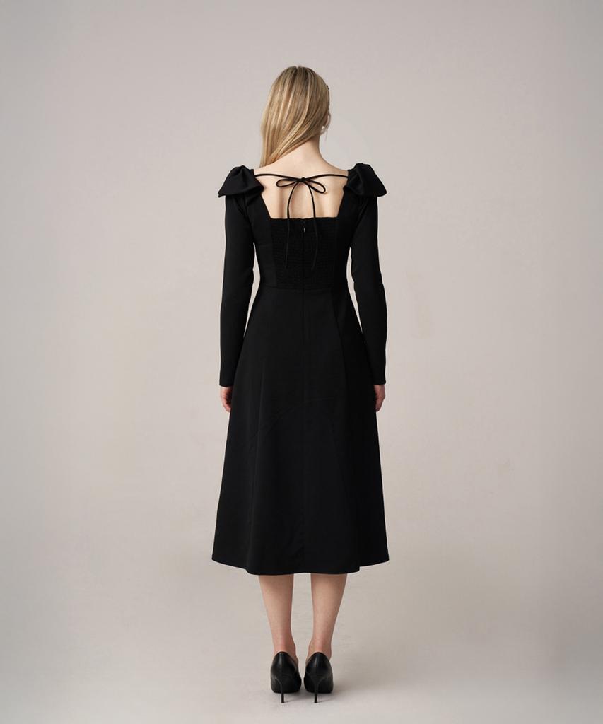 SQUSQUARE Audrey Ribbon Dress_Classic Black