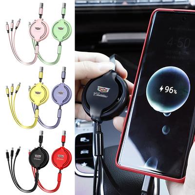 Car Mounted Telescopic Three In One Mobile Phone Charger for Cadillac ATS BLS CT4 CT6 CTS ESCALADE STS XLR XT4 XT5 XTS SLS