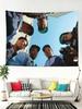 1pc Vintage Rap Group Tapestry Polyester 2D Lightweight Wall Decor Durable Washable Hanging Tapestry for Bedroom Living Room Hom