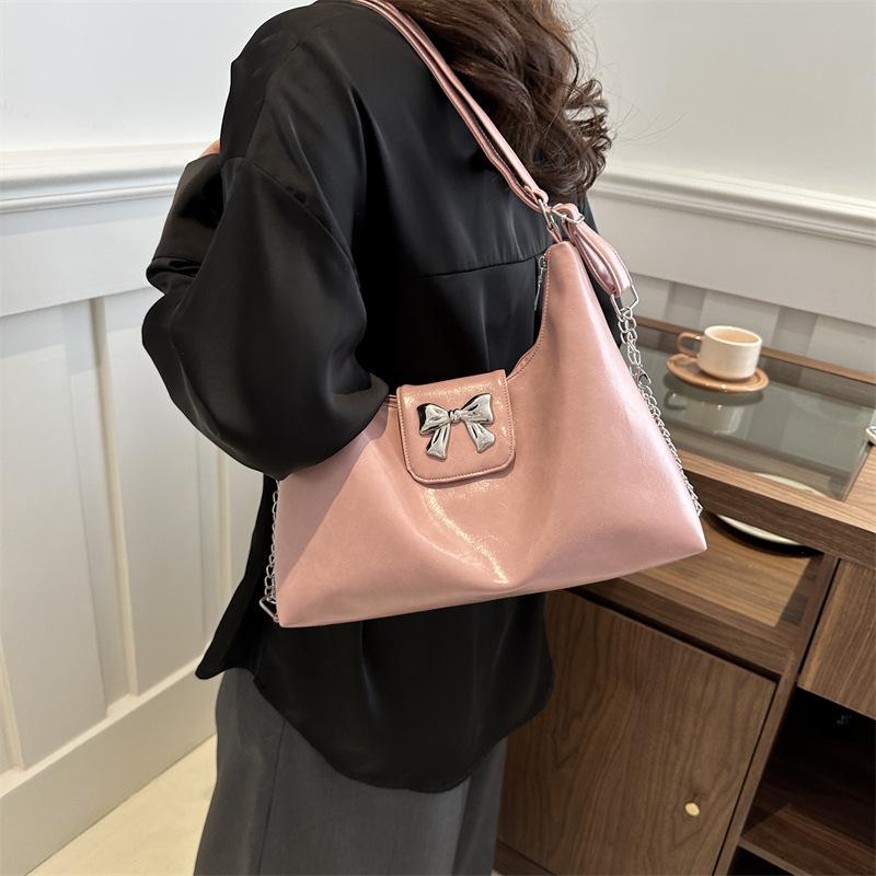Backpack Women's Spring New Simple and Fashionable Large Capacity Bow Casual Shoulder Bag Tote Bag