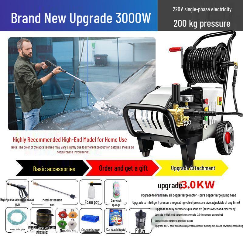1200kg High-Pressure Car Washer with Powerful Water Pump and Brush