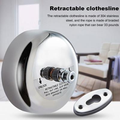 Telescopic Clothesline Heavy Duty Stainless Hold Adjustable Up To 33lbs Steel Shower Line Portable