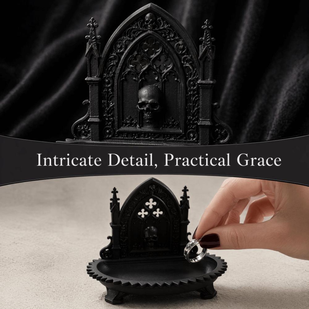Skull Design Gothic Storage Organizer Tray Dark Retro Jewelry Display Tray  Office