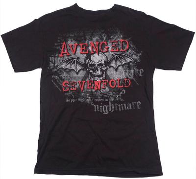 Unisex tričko Avenged Sevenfold Nightmare Bravado Skull Wings Rock Band