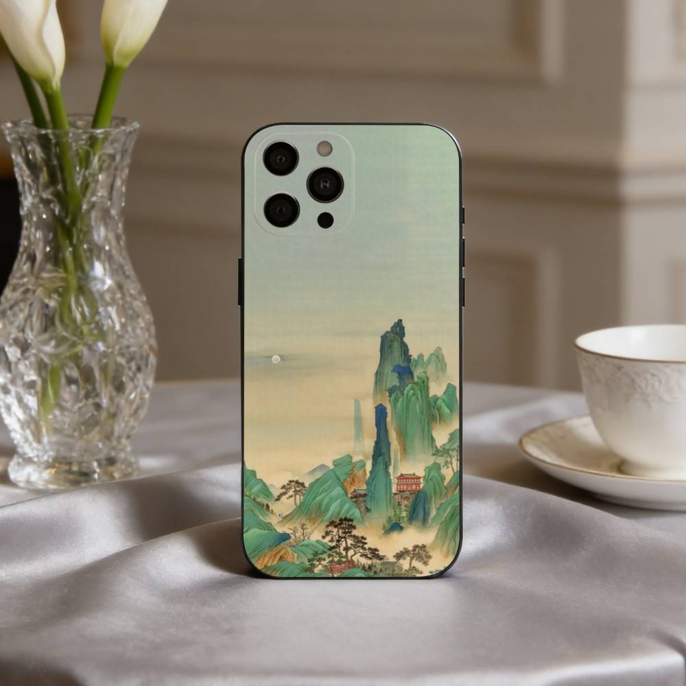 C-Chinese-E l-landscape-E Phone Case For iPhone 17pro, 16,15,14,13,12,11 X XR Plus,Others Soft Black Cover