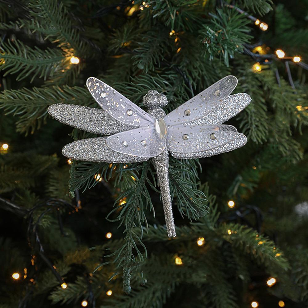 

Sparkling Dragonfly Hanging Decoration Glitter Christmas Tree Decorations Xmas Tree Decor Style 5