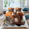 Cute Squirrel Duvet Cover Set Squirrel Bedding Sets 3D Animal Theme Comforter Cover For Boys Girls,Nature Theme Quilt Cover Set