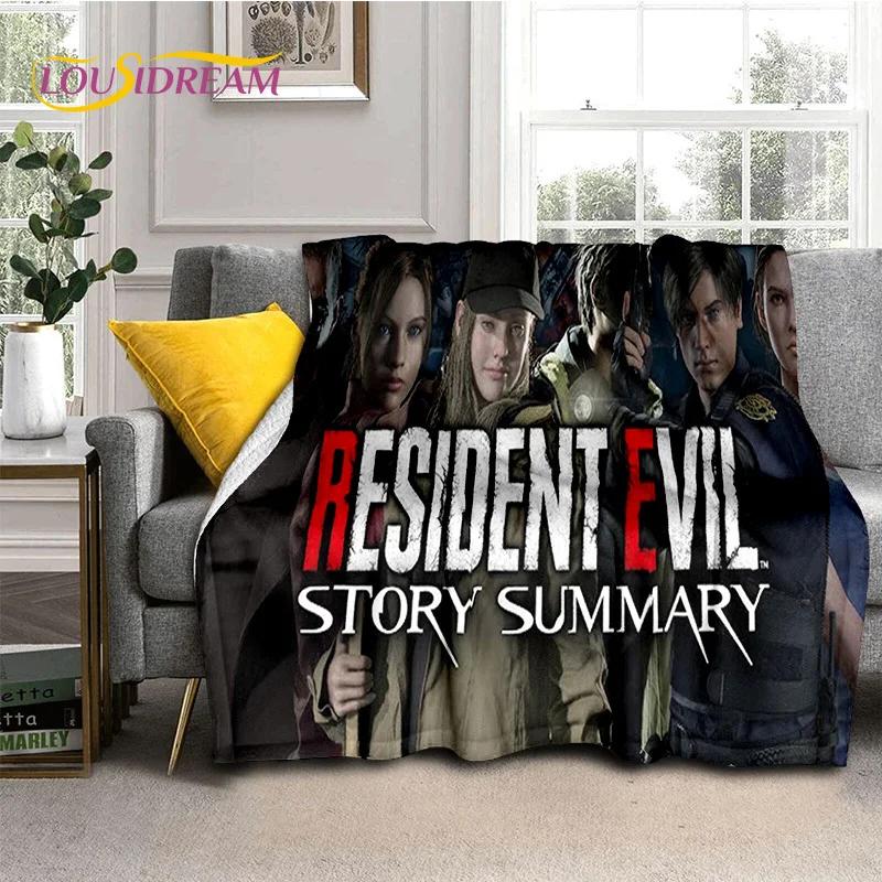 Horror Games R-Resident Evil Soft Flannel Blanket for Beds Bedroom Sofa Picnic,Throw Blanket for Cover Outdoor Leisure Nap Gift
