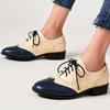Britischer Stil Retro Damen Oxford Schuhe mit niedrigem Absatz
