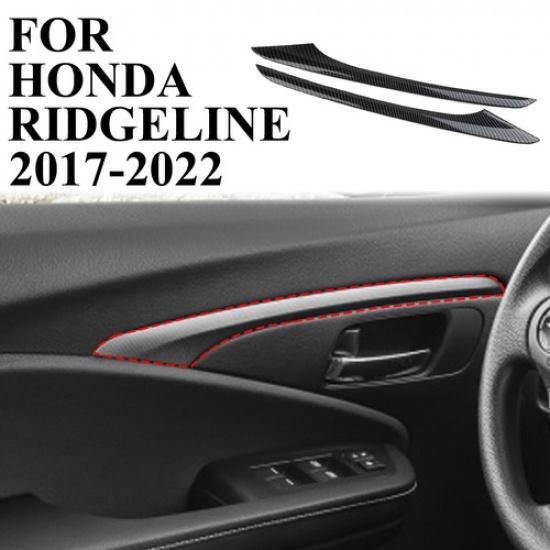 Carbon Fiber Style Front 2-Door Panel Decor Trim Cover Fit For Honda Ridgeline