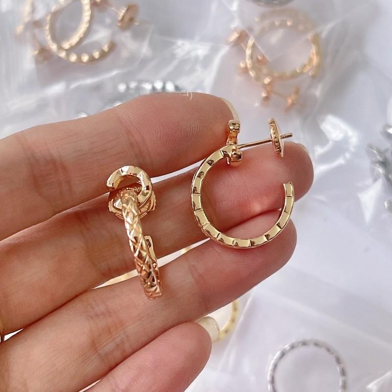 Серьги V Gold High Version с ромбовидным узором, выгравированные, размер, серьги-соты CNC, нишевый дизайн