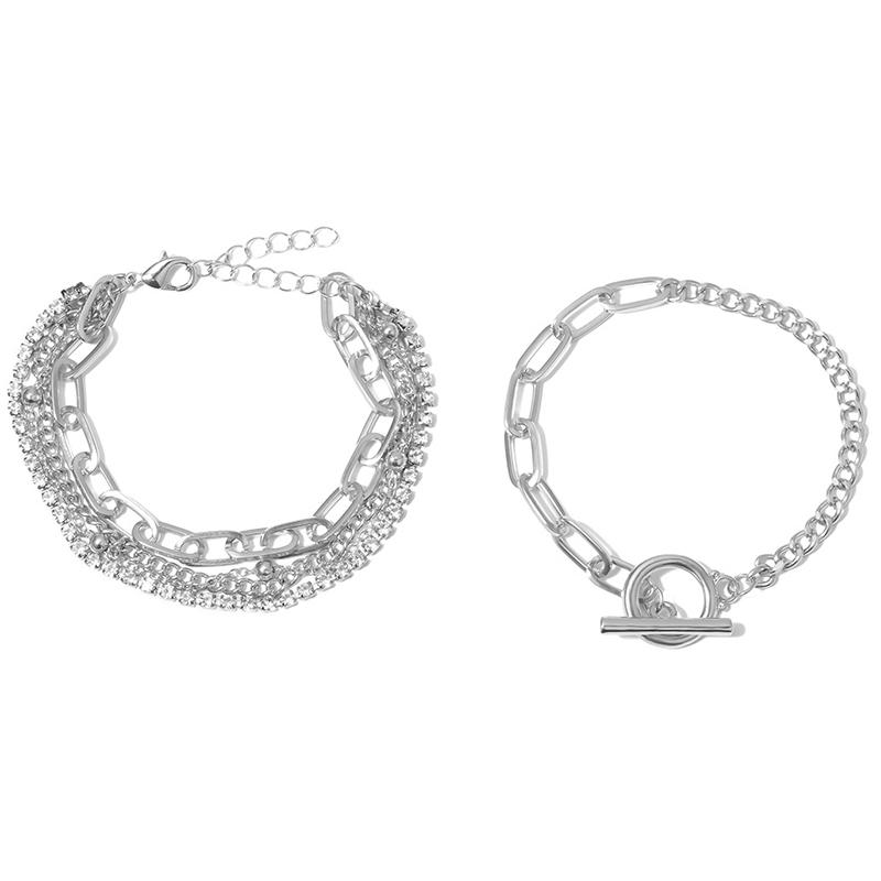 foxanry 5 Pcs Geometric Bracelet Jewelry Sets For Women Creative Vintage Trendy Birthday Accessories Gifts