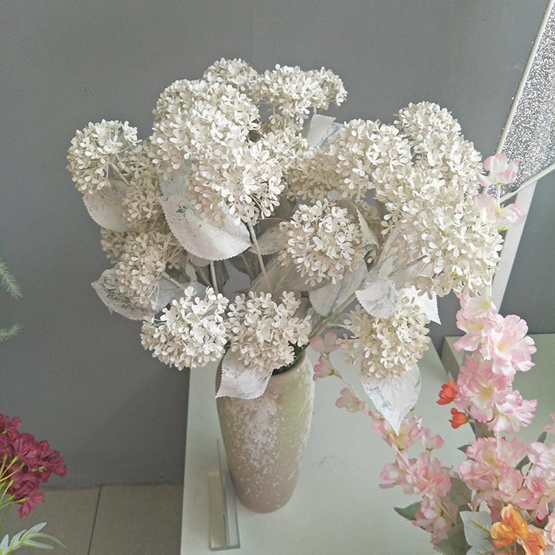 Artificial Snowball Hydrangea Stems Multibranch For Wedding Home Decor Gift