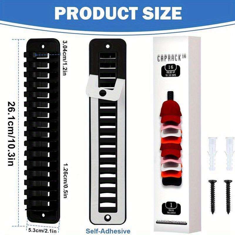 16 Grids Wall Mounted Cap Rack Hat Holder Baseball Cap Towel Rack Holder Closet Hanger Storage Organizer Accessories Space Savin