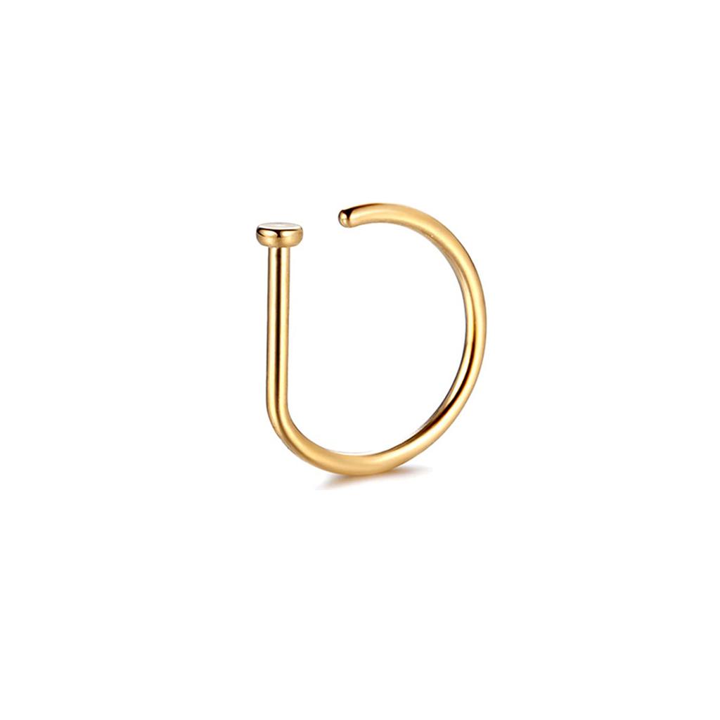 Fake Nose Ring Hoop Lip Labret Ring for Women Non Pierce Hoop Nose Ring Septum Hoop Ring Tragus Rook Ring Non Piercing Jewelry