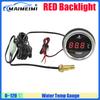 MAIMEIMI Red Light Digital 0-120℃ Water Temperature Gauge Flashing Alarm Universal Auto Car Water Temp Meter Sensor 1/8NPT