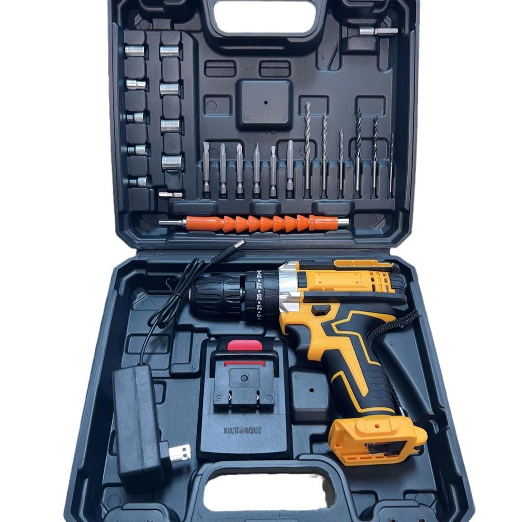 Rechargeable Brushless Hand Drill - Portable Lithium Battery Impact Drill for Metal and Wood