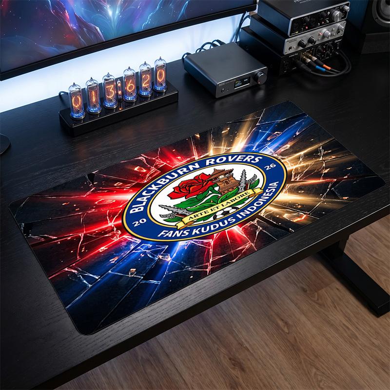 Tappetino per Mouse Grande Stampa Calcio Blackburn Rovers, Tappetino Esteso Antiscivolo per Scrivania da Gioco per Ufficio Casa
