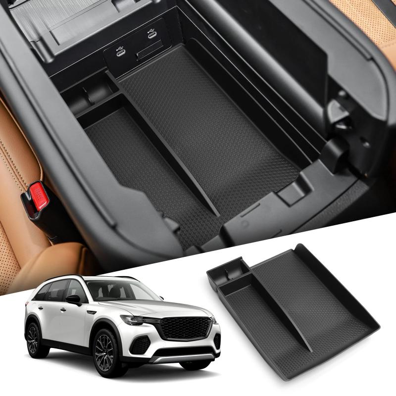 Premium ABS  Fit Center Console Organizer Tray For Mazda CX-90 CX-70 CX-80 2024-2025 Anti-Slip Armrest Storage Box