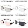 Unisex Frameless Sunglasses With Uv400 Protection For Party And Travel