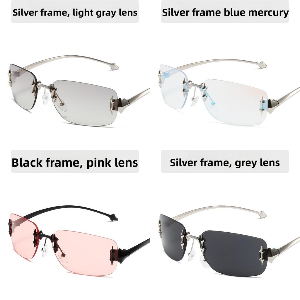 Unisex Frameless Sunglasses With Uv400 Protection For Party And Travel