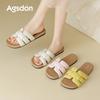 Augustine slippers women's summer wear 2025 new with skirt flat beach shoes one pedal casual sandals