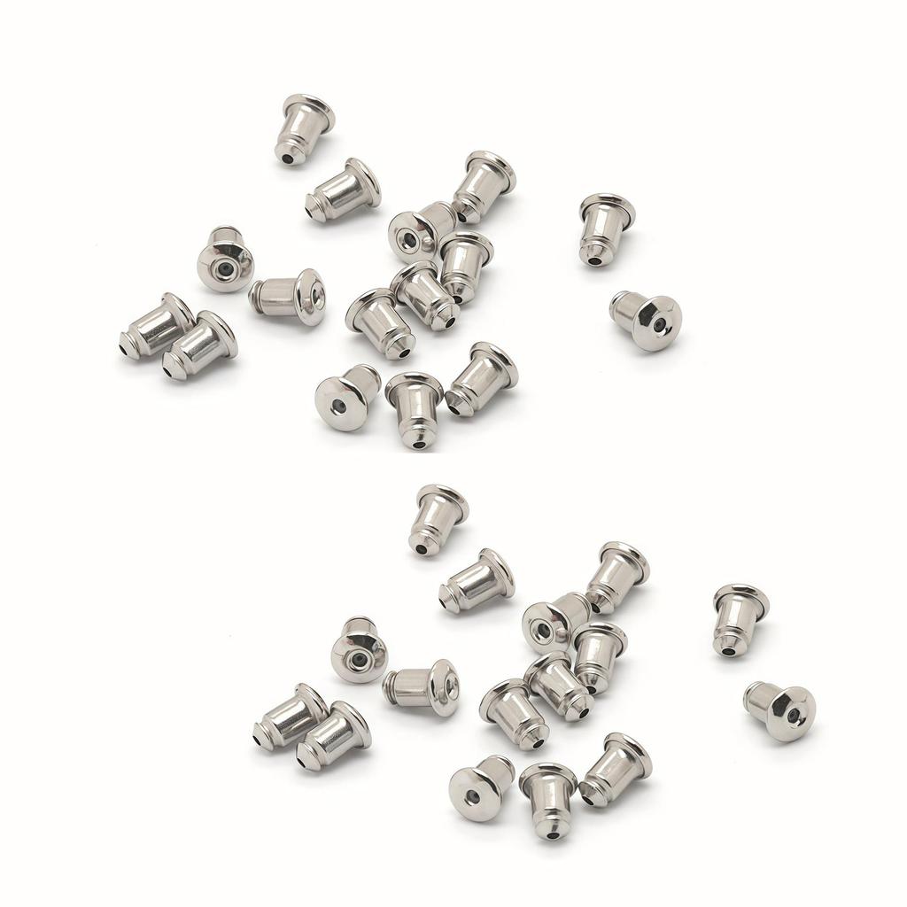 Stainless Steel Bullet Earplugs and Stud Earrings for DIY Jewelry Making