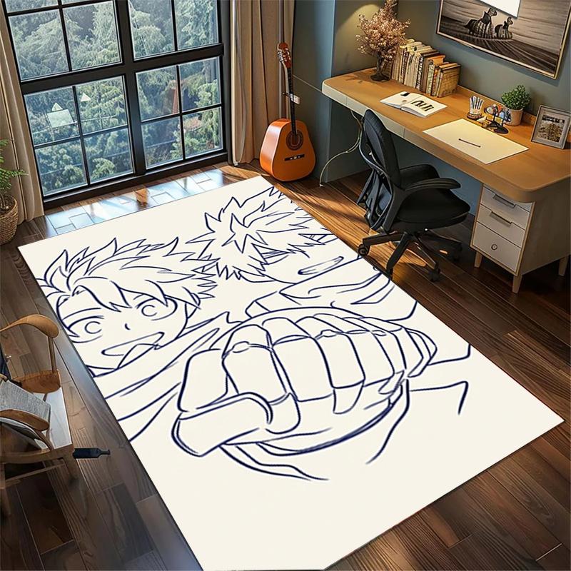 My Hero Academia Bedroom Area Mat Non Slip Washable Large Rug Gamer Room Floor Decor