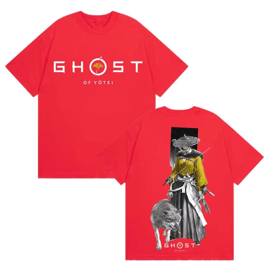 2026 Gioco Giapponese Ghost of Yotei Grafica Cotone Camicia Uomo Stile Ukiyoe Girocollo Manica Corta Moda Donna T-shirt